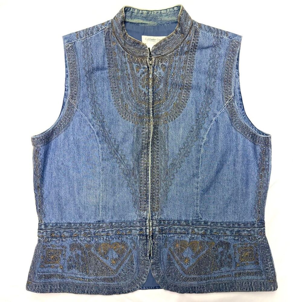 Coldwater-creek Women's Blue and Navy Gilet